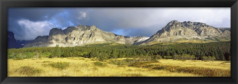 Framed Clouds over mountains, Many Glacier valley, US Glacier National Park, Montana, USA Print