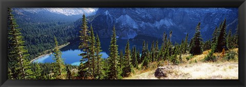 Framed High angle view of a lake, Grinnell Lake, US Glacier National Park, Montana, USA Print