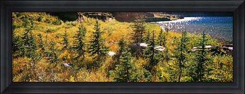Framed High angle view of a lake, Iceberg Lake, US Glacier National Park, Montana, USA Print