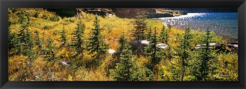 Framed High angle view of a lake, Iceberg Lake, US Glacier National Park, Montana, USA Print