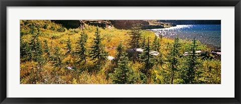 Framed High angle view of a lake, Iceberg Lake, US Glacier National Park, Montana, USA Print