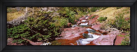 Framed Low angle view of a creek, Baring Creek, US Glacier National Park, Montana, USA Print