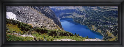 Framed High angle view of a lake, Hidden Lake, US Glacier National Park, Montana, USA Print