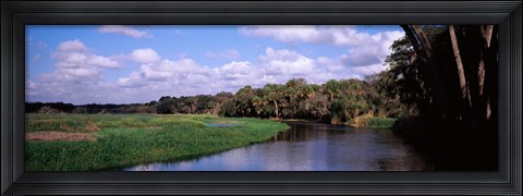 Framed Reflection of clouds in a river, Myakka River, Myakka River State Park, Sarasota County, Florida, USA Print