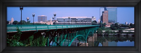 Framed Bridge across river, Gay Street Bridge, Tennessee River, Knoxville, Knox County, Tennessee, USA Print