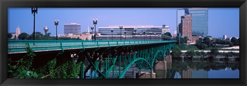 Framed Bridge across river, Gay Street Bridge, Tennessee River, Knoxville, Knox County, Tennessee, USA Print