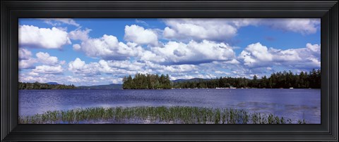 Framed Trees at the lakeside, Raquette Lake, Adirondack Mountains, New York State, USA Print
