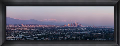 Framed City with mountains in the background, Los Angeles, California, USA Print