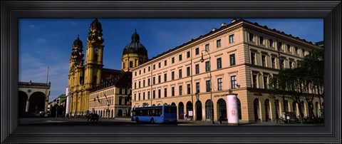 Framed Buildings at a town square, Feldherrnhalle, Theatine Church, Odeonsplatz, Munich, Bavaria, Germany Print
