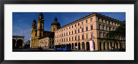 Framed Buildings at a town square, Feldherrnhalle, Theatine Church, Odeonsplatz, Munich, Bavaria, Germany Print