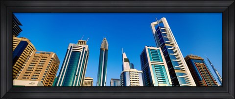 Framed Low angle view of buildings, Dubai, United Arab Emirates Print