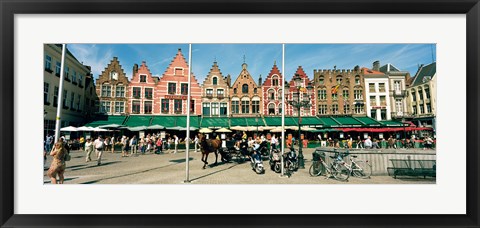 Framed Market at a town square, Bruges, West Flanders, Flemish Region, Belgium Print