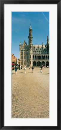 Framed Tourists at a market, Bruges, West Flanders, Flemish Region, Belgium Print