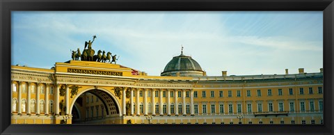 Framed Low angle view of a building, General Staff Building, State Hermitage Museum, Palace Square, St. Petersburg, Russia Print