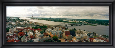 Framed High angle view of a city, Riga, Latvia Print
