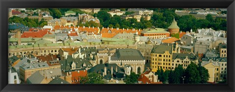 Framed Aerial view of buildings in a city, Riga, Latvia Print