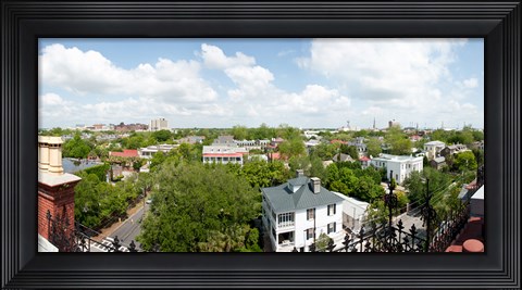Framed High angle view of buildings in a city, Wentworth Street, Charleston, South Carolina, USA Print