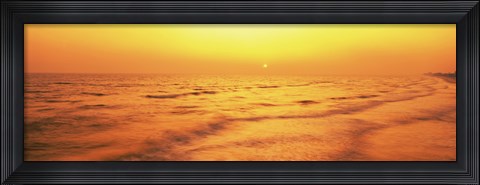 Framed Sunset over Gulf Of Mexico, Panama City Beach, Florida, USA Print