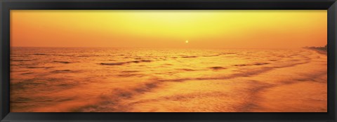 Framed Sunset over Gulf Of Mexico, Panama City Beach, Florida, USA Print