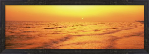 Framed Sunset over Gulf Of Mexico, Panama City Beach, Florida, USA Print