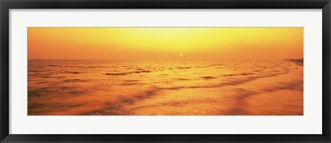 Framed Sunset over Gulf Of Mexico, Panama City Beach, Florida, USA Print