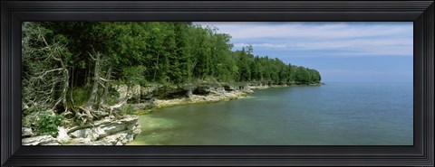 Framed Trees at the lakeside, Cave Point County Park, Lake Michigan, Wisconsin Print