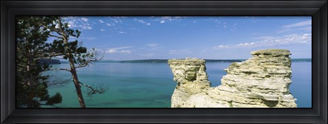 Framed Miner&#39;s Castle, Pictured Rocks National Lakeshore, Lake Superior, Munising, Upper Peninsula, Michigan, USA Print