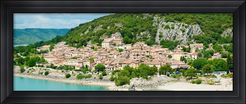 Framed Village on the Lake of Sainte-Croix, France Print