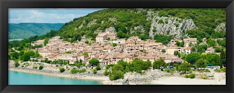 Framed Village on the Lake of Sainte-Croix, France Print