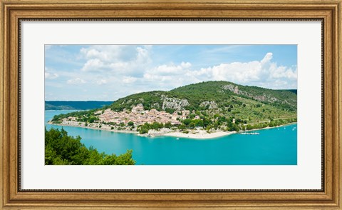 Framed Bauduen, Lake of Sainte-Croix, Var, Provence-Alpes-Cote d&#39;Azur, France Print
