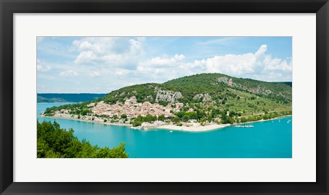 Framed Bauduen, Lake of Sainte-Croix, Var, Provence-Alpes-Cote d&#39;Azur, France Print