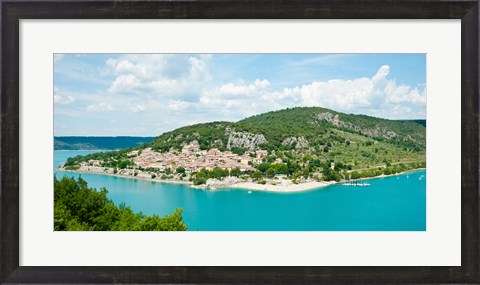 Framed Bauduen, Lake of Sainte-Croix, Var, Provence-Alpes-Cote d&#39;Azur, France Print