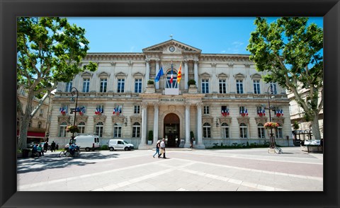 Framed Facade of a building, Hotel de Ville, Place de l&#39;Horloge, Avignon, Vaucluse, Provence-Alpes-Cote d&#39;Azur, France Print