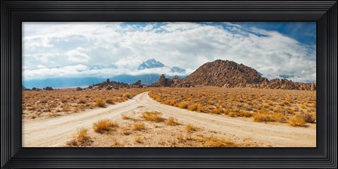 Framed Converging roads, Alabama Hills, Owens Valley, Lone Pine, California, USA Print