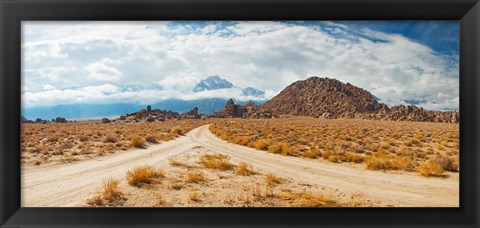 Framed Converging roads, Alabama Hills, Owens Valley, Lone Pine, California, USA Print