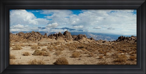 Framed Rock formations in a desert, Alabama Hills, Owens Valley, Lone Pine, California, USA Print
