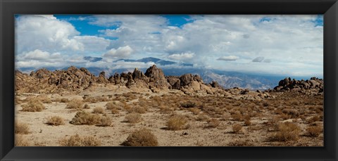 Framed Rock formations in a desert, Alabama Hills, Owens Valley, Lone Pine, California, USA Print