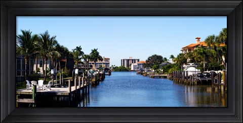 Framed Waterfront homes in Naples, Florida, USA Print