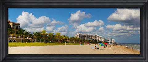 Framed Tourists on the beach, Lauderdale, Florida Print