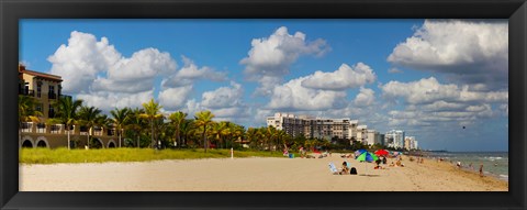 Framed Tourists on the beach, Lauderdale, Florida Print