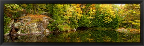 Framed Colorful trees and rocks along the Musquash River, Muskoka, Ontario, Canada Print