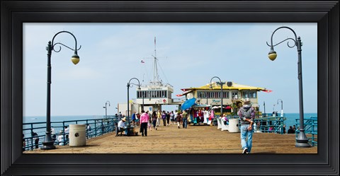 Framed Tourists on Santa Monica Pier, Santa Monica, Los Angeles County, California, USA Print
