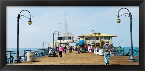 Framed Tourists on Santa Monica Pier, Santa Monica, Los Angeles County, California, USA Print