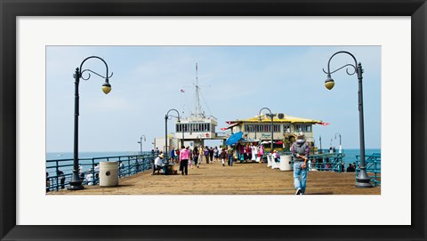 Framed Tourists on Santa Monica Pier, Santa Monica, Los Angeles County, California, USA Print