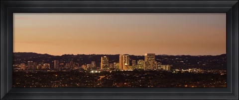 Framed Century City at night, Los Angeles, California Print