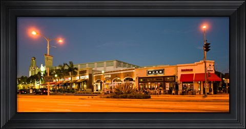Framed Night scene of Downtown Culver City, Culver City, Los Angeles County, California, USA Print