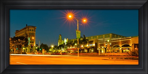 Framed Night scene Culver City, Los Angeles County, California, USA Print