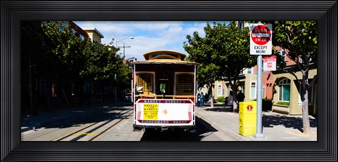 Framed Cable car on a track on the street, San Francisco, San Francisco Bay, California, USA Print