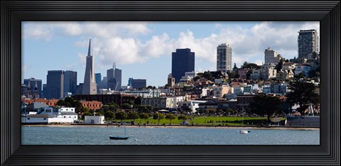 Framed Buildings at the waterfront, Transamerica Pyramid, Pacific Heights, San Francisco, California, USA 2011 Print