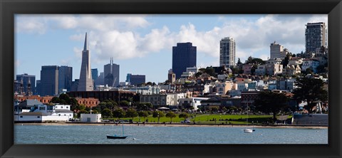 Framed Buildings at the waterfront, Transamerica Pyramid, Pacific Heights, San Francisco, California, USA 2011 Print